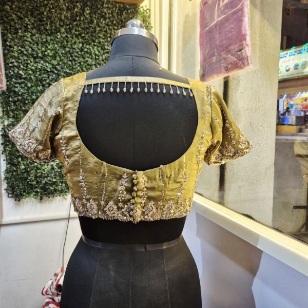 Gold embroidered blouse back